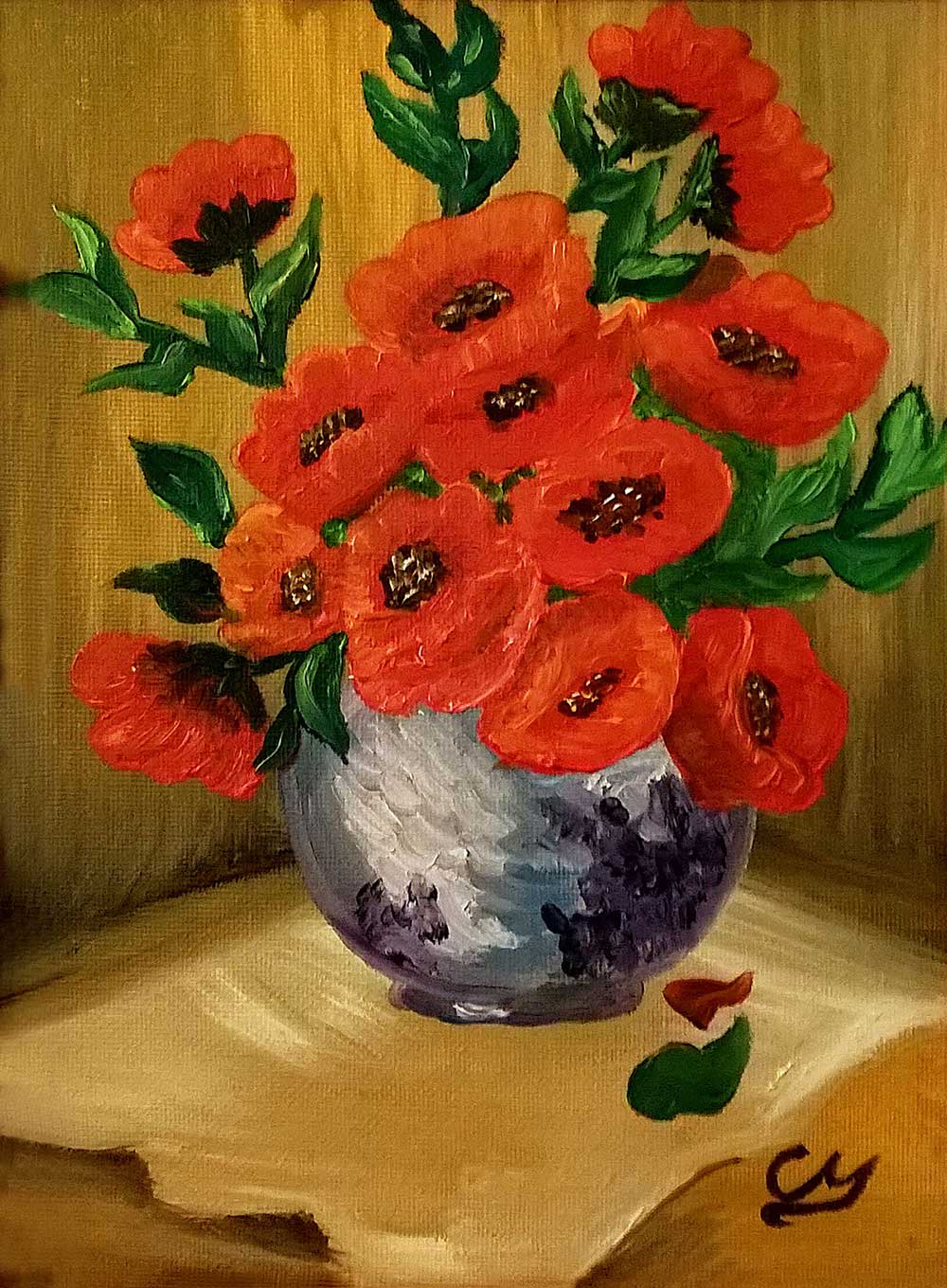 Buchet cu flori - Ulei pe pânza Buchet cu flori - Ulei pe pânza